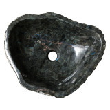 Karol - Naturstein Waschbecken in Schwarz