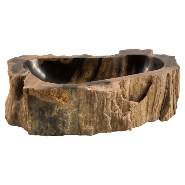 Aaron - Braunes fossiles Waschbecken