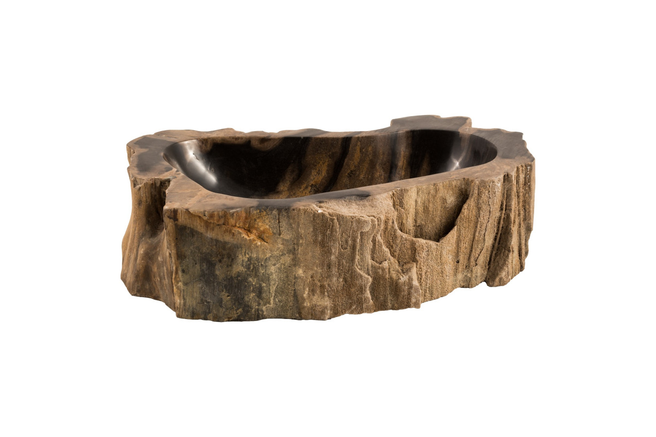 Aaron - Braunes fossiles Waschbecken