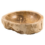 Sven - Ovales Waschbecken aus versteinertem Holz