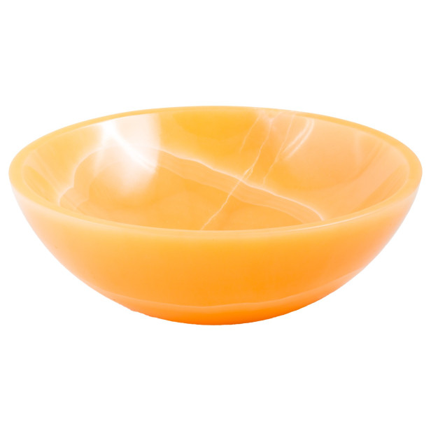 Sybilla - Oranges Waschbecken aus Stein Onyx