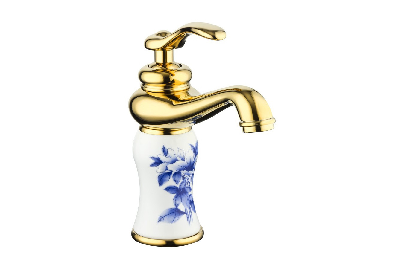 Gabel - Goldbeckenhahn mit blauen Muster