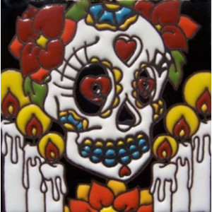 Catrina Mexikanische Fliesen mit Tod - Patchwork aus Mexiko