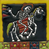 Catrina Mexikanische Fliesen mit Tod - Patchwork aus Mexiko