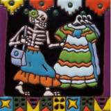 Catrina Mexikanische Fliesen mit Tod - Patchwork aus Mexiko