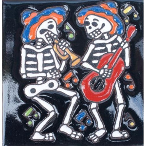 Catrina Mexikanische Fliesen mit Tod - Patchwork aus Mexiko