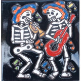 Catrina Mexikanische Fliesen mit Tod - Patchwork aus Mexiko