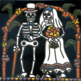 Catrina Mexikanische Fliesen mit Tod - Patchwork aus Mexiko