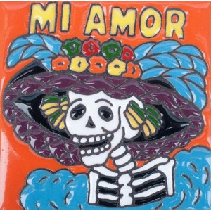 Catrina Mexikanische Fliesen mit Tod - Patchwork aus Mexiko