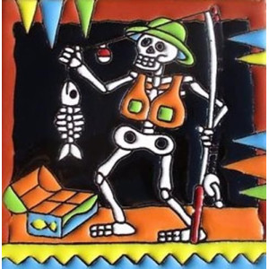 Catrina Mexikanische Fliesen mit Tod - Patchwork aus Mexiko