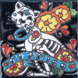 Catrina Mexikanische Fliesen mit Tod - Patchwork aus Mexiko