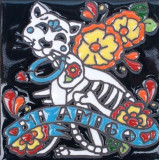 Catrina Mexikanische Fliesen mit Tod - Patchwork aus Mexiko