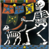 Catrina Mexikanische Fliesen mit Tod - Patchwork aus Mexiko