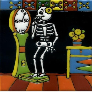 Catrina Mexikanische Fliesen mit Tod - Patchwork aus Mexiko