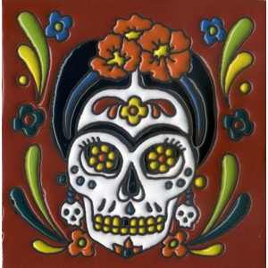 Catrina Mexikanische Fliesen mit Tod - Patchwork aus Mexiko