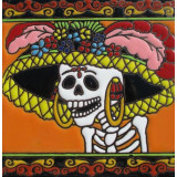 Catrina Mexikanische Fliesen mit Tod - Patchwork aus Mexiko
