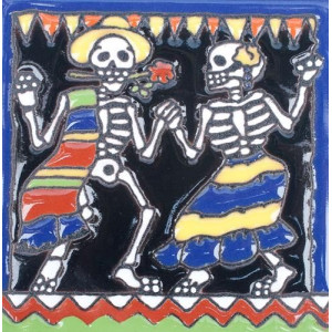 Catrina Mexikanische Fliesen mit Tod - Patchwork aus Mexiko