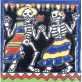 Catrina Mexikanische Fliesen mit Tod - Patchwork aus Mexiko