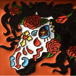 Catrina Mexikanische Fliesen mit Tod - Patchwork aus Mexiko