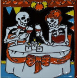 Catrina Mexikanische Fliesen mit Tod - Patchwork aus Mexiko