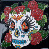 Catrina Mexikanische Fliesen mit Tod - Patchwork aus Mexiko