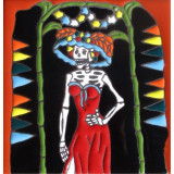 Catrina Mexikanische Fliesen mit Tod - Patchwork aus Mexiko