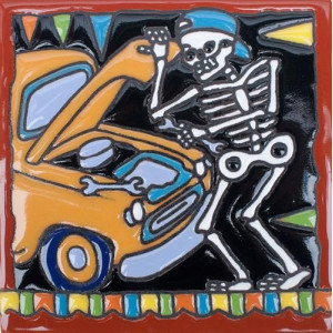 Catrina Mexikanische Fliesen mit Tod - Patchwork aus Mexiko