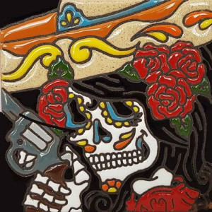 Catrina Mexikanische Fliesen mit Tod - Patchwork aus Mexiko