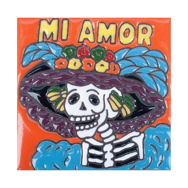 Muerte - Catrina Serie - handgefertigte Talavera Fliesen