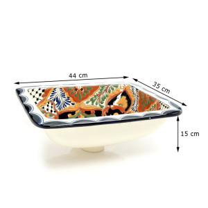 Linda - Talavera rechteckiges Waschbecken