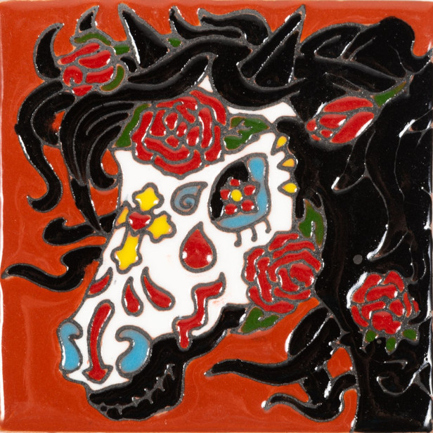 Yegua - Seria Catrina - mexikanische Dekorfliesen mit Relief