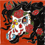 Yegua - Seria Catrina - mexikanische Dekorfliesen mit Relief