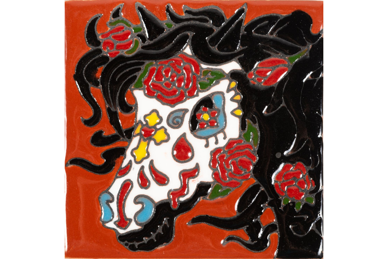 Yegua - Seria Catrina - mexikanische Dekorfliesen mit Relief