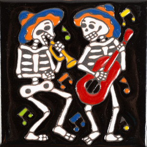 Orquesta - Catrina-Serie - Bunte Mexiko Fliesen