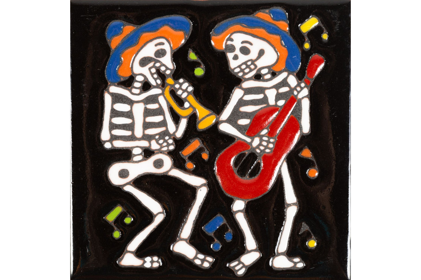 Orquesta - Catrina-Serie - Bunte Mexiko Fliesen