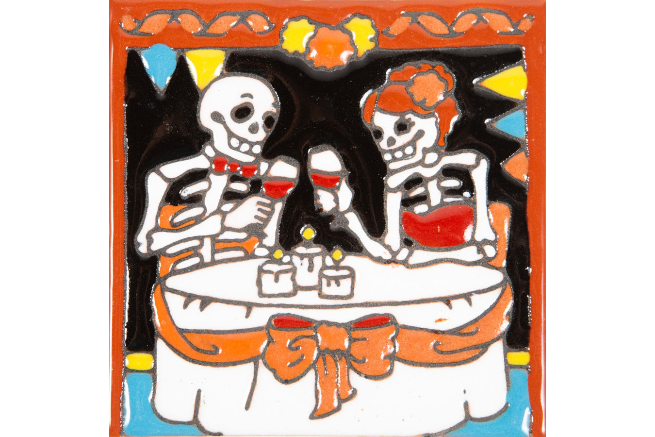 Aniversario - Catrina-Serie - mexikanische Talavera Fliesen