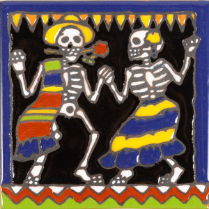 Baile - Catrina-Serie - mexikanische Talavera Fliesen