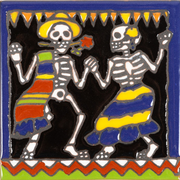Baile - Catrina-Serie - mexikanische Talavera Fliesen