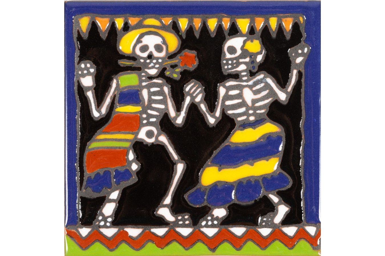 Baile - Catrina-Serie - mexikanische Talavera Fliesen