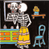 Espejo - Catrina-Serie - mexikanische Talavera Fliesen 