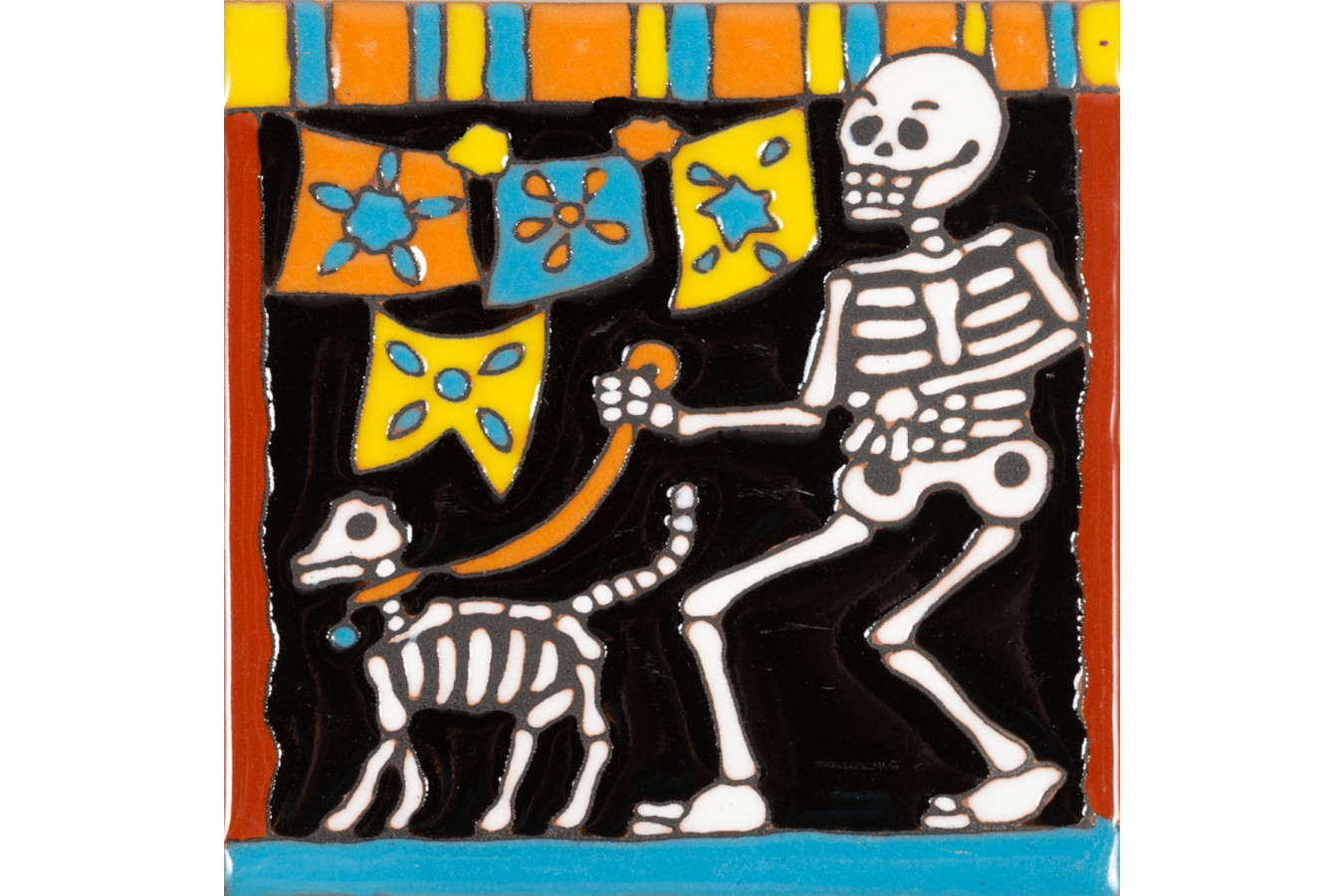 Perro - Catrina-Serie - mexikanische Talavera Fliesen