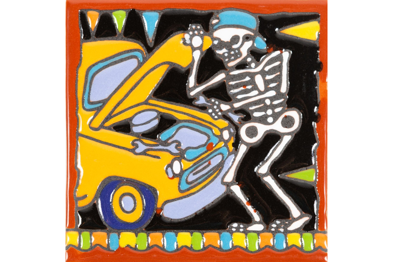 Mecánico - Catrina-Serie - mexikanische Talavera Fliesen 