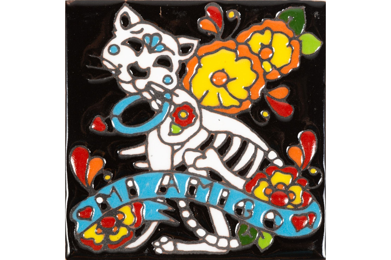 Gato - Catrina-Serie - mexikanische Talavera Fliesen