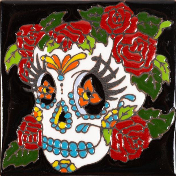 Mujer Catrina-Serie - mexikanische Talavera Fliesen - ein Stück