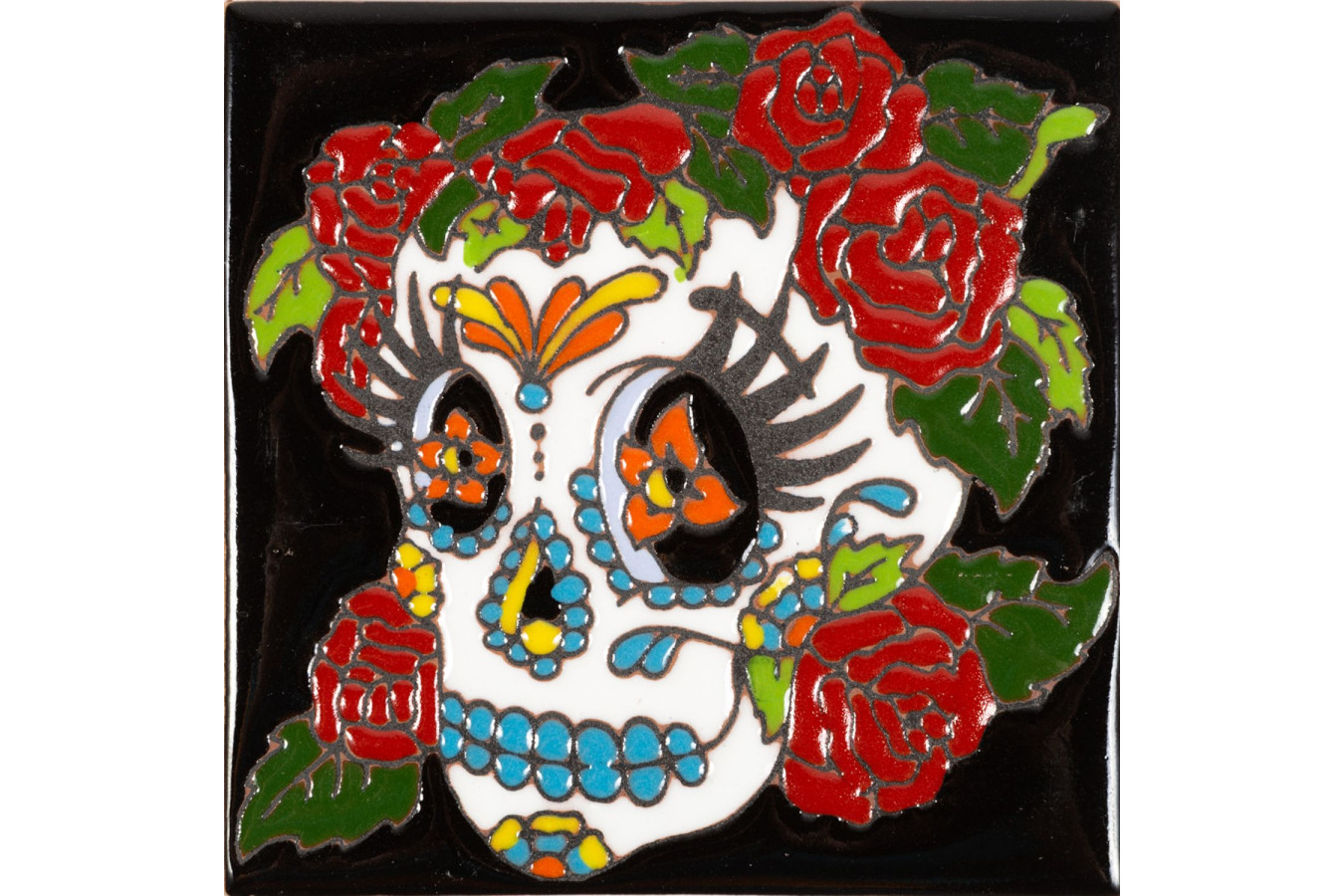 Mujer Catrina-Serie - mexikanische Talavera Fliesen - ein Stück