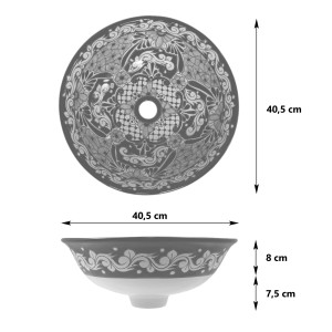 Cristal - Mexikanisches handbemaltes Aufsatzwaschbecken