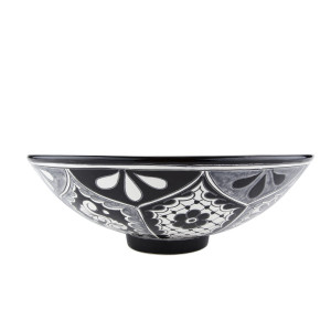 Atalaya - Schwarz-weißes Talavera Waschbecken