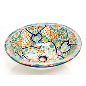 Delora - Mexikanisches Talavera buntes Waschbecken