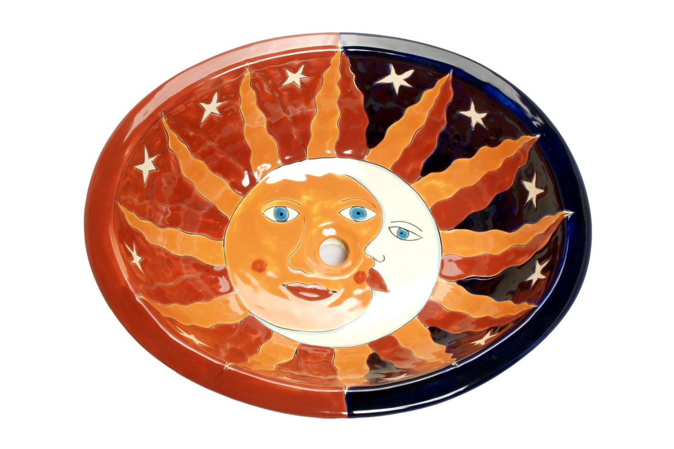 Solaluna - Mexikanisches Talavera buntes Waschbecken