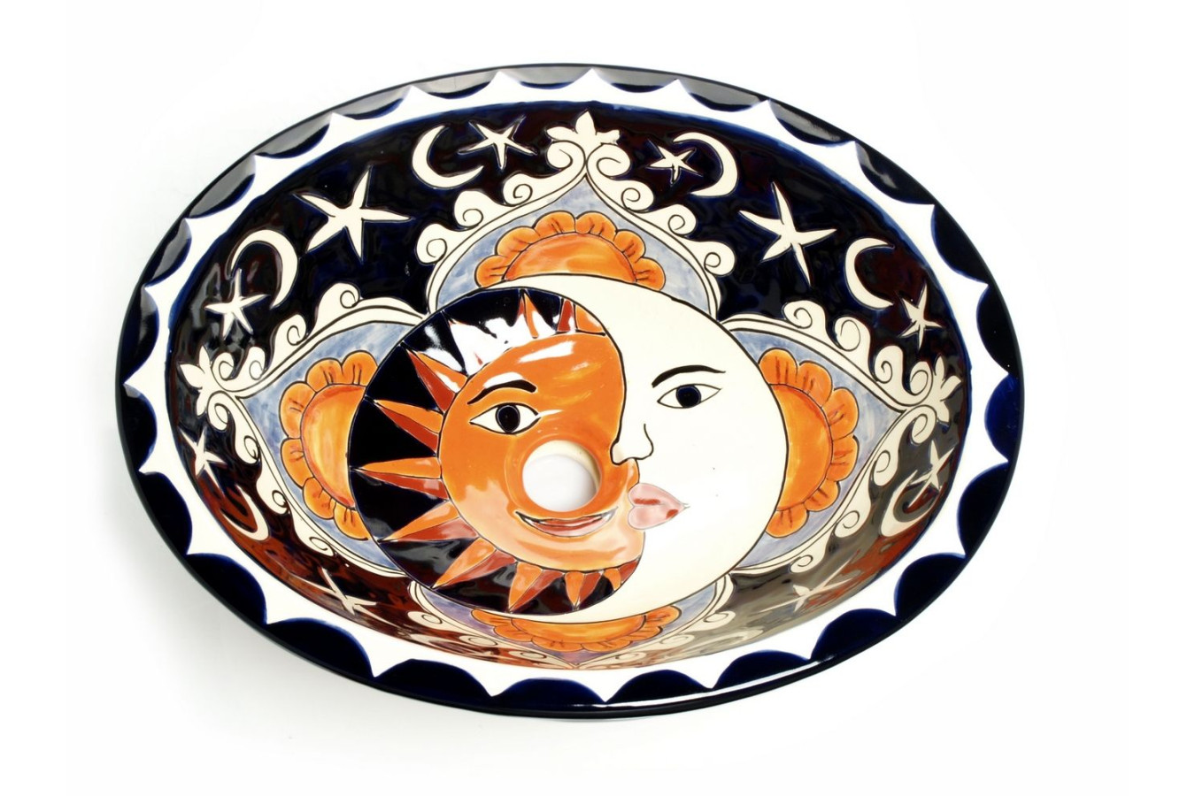 Dafne - Mexikanisches Talavera Einbauwaschbecken
